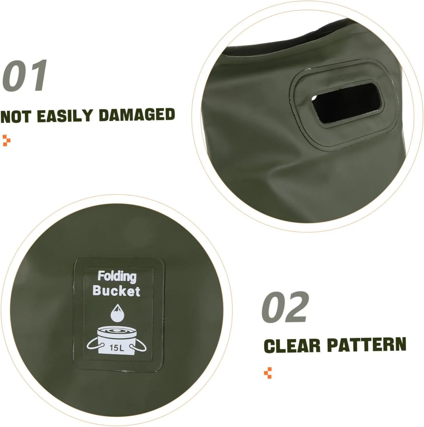 VANZACK Collapsible Camping Trash Bin 15l Outdoor Folding Bucket Versatile Water Container for Camping Bbq Beach