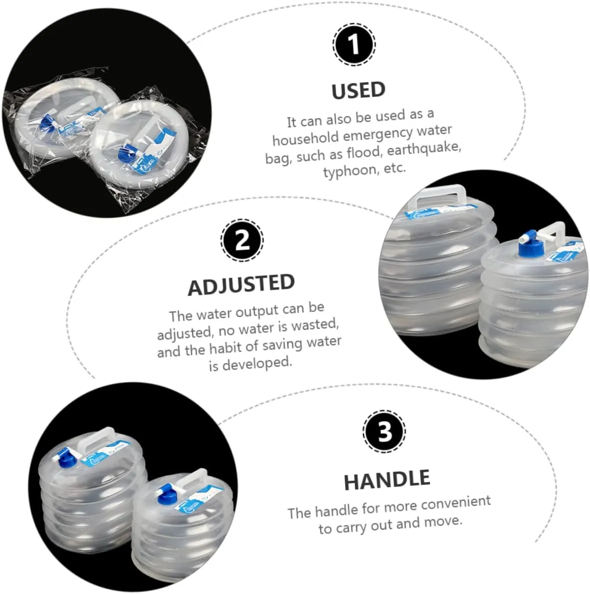 VANZACK Compact Pe Collapsible Water Bucket Outdoor Water Tank Easy to Store Perfect for Camping Hiking