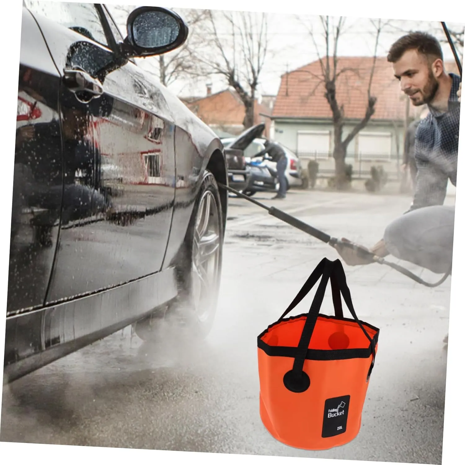 VANZACK Portable Water Bucket Car Washing Water Bucket Portable Fishing Basket Folding Water Bucket Portable