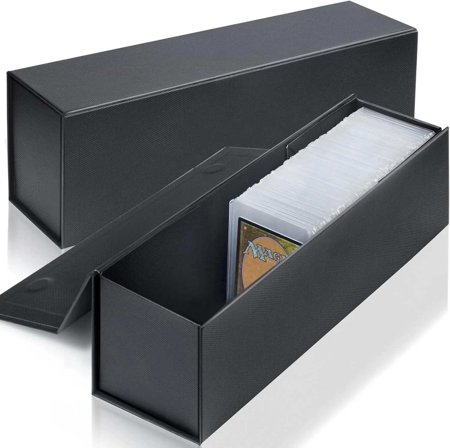 Vetical Trading Card Storage Box, Top loader Storage Box, Trading Card Holder Top loader Hobby Box for 800  Count Cards - 2 PACK