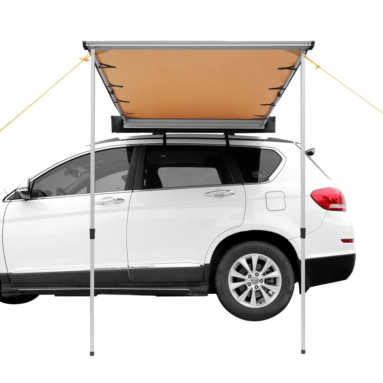 VEVOR Car Side Awning, Large 6.6' x 8.2' Shade Coverage Vehicle Awning, PU3000mm UV50  Retractable Car Awning with Waterproof Storage Bag, Height Adjustable, Suitable for Truck, SUV, Van, Campers