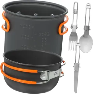 VICASKY Camping Cooking Set Picnic Outdoor Cooking Pots Titanium Camping Cookware