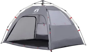 vidaXL Beach Tent 2-Person, Outdoor Shelter, Camping Tent for Garden Patio, Backpacking Tent, Beach Canopy, Gray Quick Release Waterproof