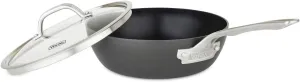 Viking Non Stick Saucier Pan with Glass Lid, 3 Quart Hard Anodized Sauce Cooking Pot, Dishwasher and Oven Safe, Induction Ready, Gray