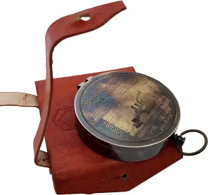 Vintage Brass Magnetic Compass, Nautical Maritime Pocket Design, Functional for Hiking, Camping, Table Decor by Royal Replica