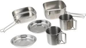 VOSAREA Cookware Set for Camping Picnic 6-Piece Portable Outdoor Cooking Pot Frying Pan Cups Easy to Clean
