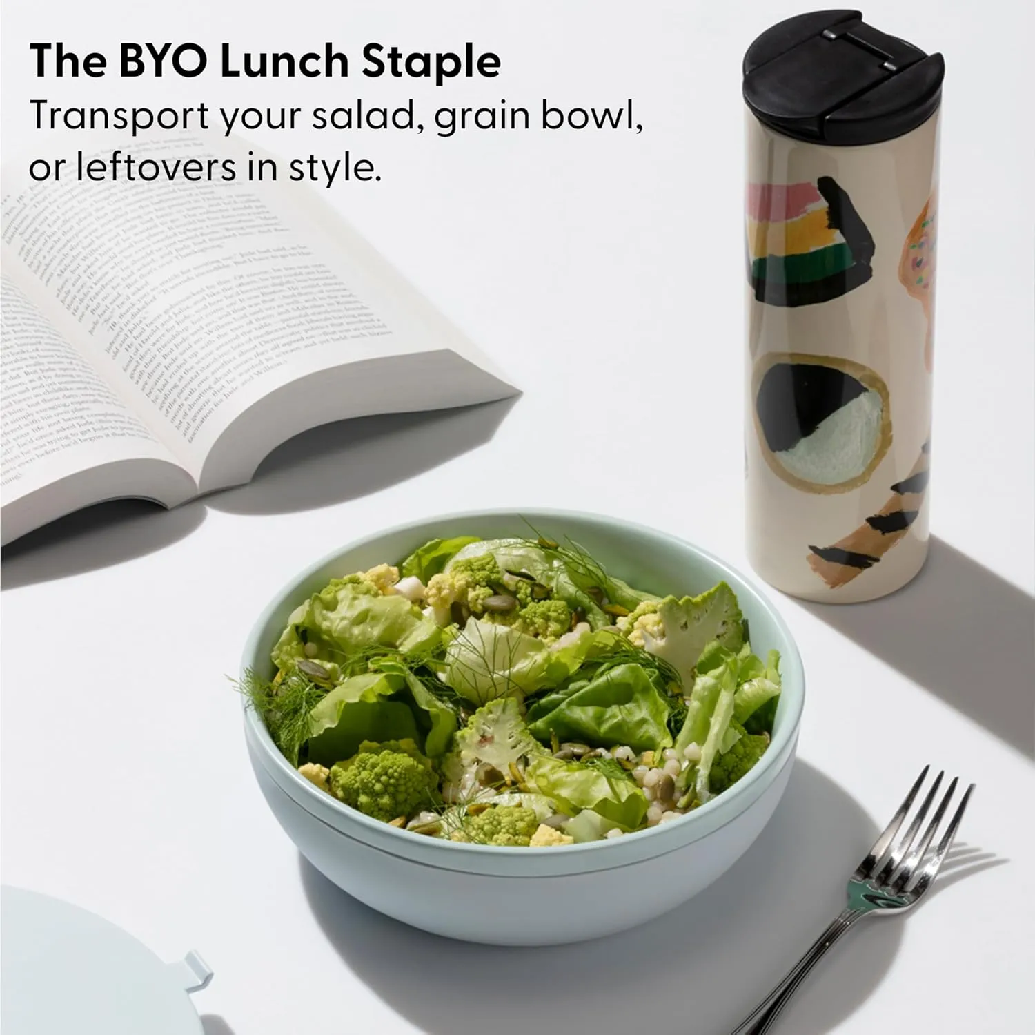 W&P Porter Bowl Lunch Container w/ Protective Non-slip Exterior, Blush 1 Liter | Lid & Snap-tight Silicone Strap | Food Storage, Bento Box, Meal Prep | BPA-Free Ceramic