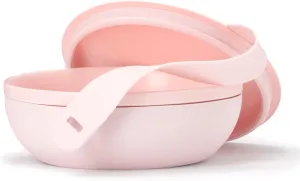 W&P Porter Bowl Lunch Container w/ Protective Non-slip Exterior, Blush 1 Liter | Lid & Snap-tight Silicone Strap | Food Storage, Bento Box, Meal Prep | BPA-Free Ceramic