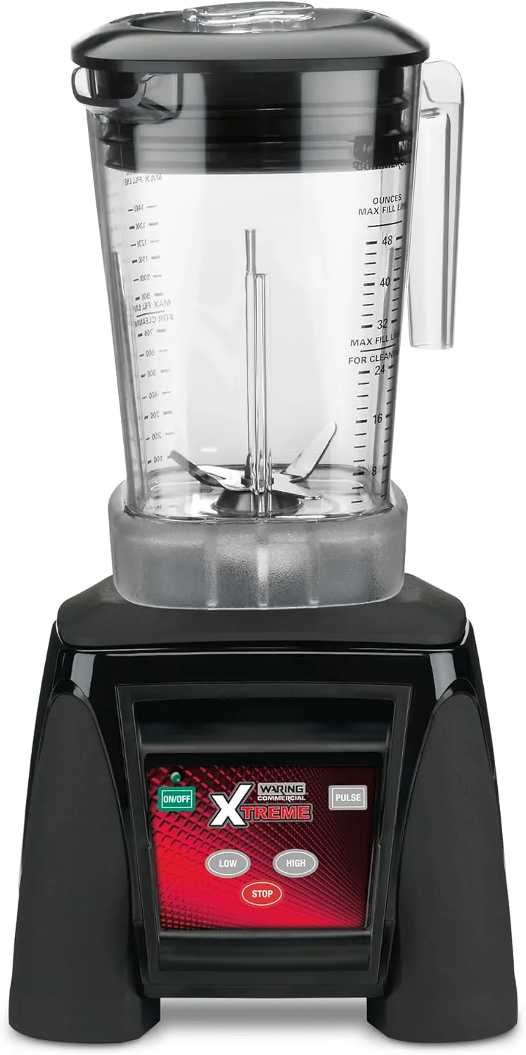 Waring Commercial MX1050XTXP 3.5 HP Blender with Electronic Keypad, Pulse Feature and a 48 oz. BPA Free Copolyester Container, 120V, 5-15 Phase Plug,Black