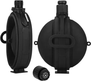 Water Bottle, Tactical Water Bottle, Military Water Canteen, Silicone Water Bottles, Collapsible bottle -bottle for gym, camping, hiking. (black)