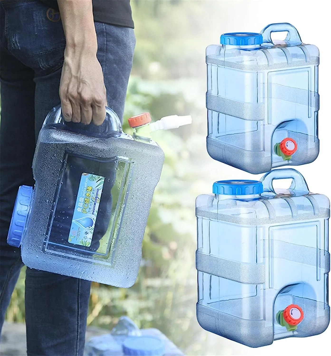 Water Canister - Water Container with Tap | Portable Bucket Car Camping Canister | BPA Free Multi-Purpose Canister Water Tank for Travel Camping | 5-25 L