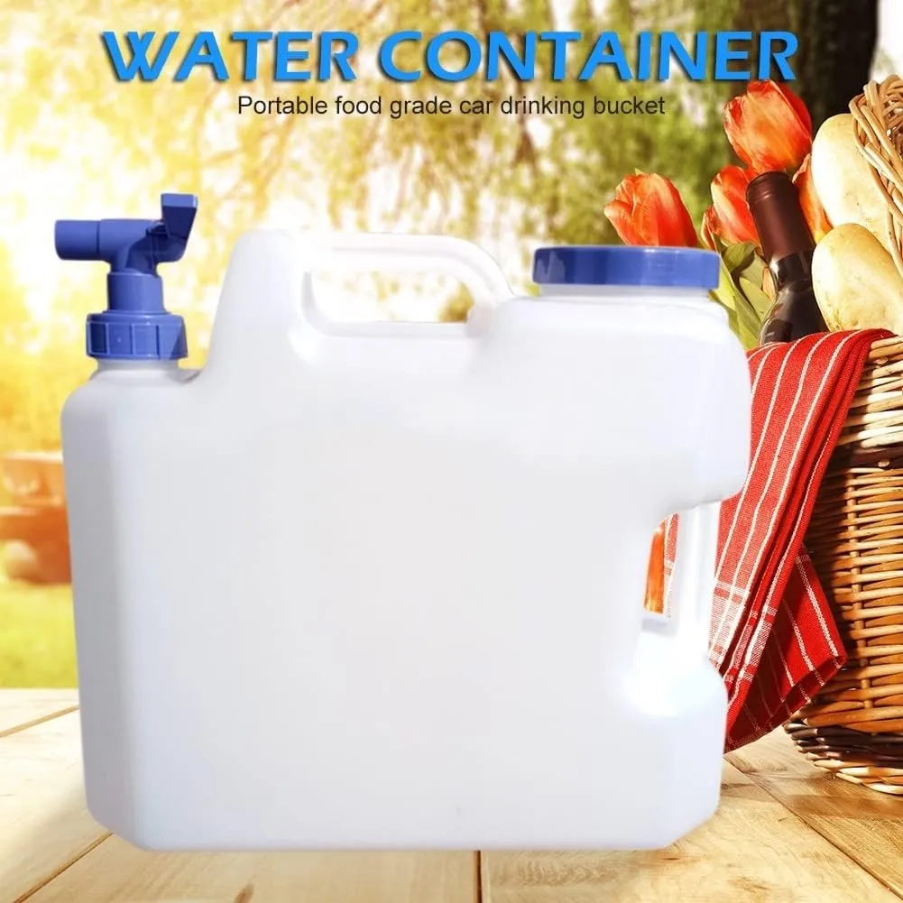 Water Container with Spigot, Camping Water Container, Outdoor Portable Water Storage for Camping (Gray : White, Size : 10L)