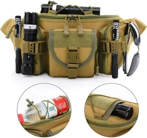 Water Resistant Tactical Waist Pack Bag Military Fanny Packs Hip Belt Bag Pouch for Hiking Climbing Outdoor Bumbag