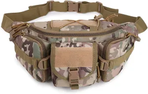Water Resistant Tactical Waist Pack Bag Military Fanny Packs Hip Belt Bag Pouch for Hiking Climbing Outdoor Bumbag