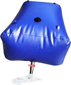Water Storage Cube, Collapsible Water Container with Spigot, Camping Water Storage Carrier Jug, 0.9mm Thick PVC for Outdoors Hiking Hurricane Emergency (Color : Blue, Size : 400L/1x0.8x0.5m)