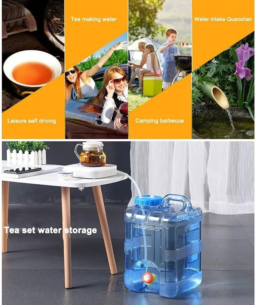 Water Tank Portable Plastic Camping Water Containers Bucket,5-22L Water Container with Tap,Easy Clean BPA-Free Drink Water Carrier for Camping Outdoor,Travel,Party,Emergency (18l)