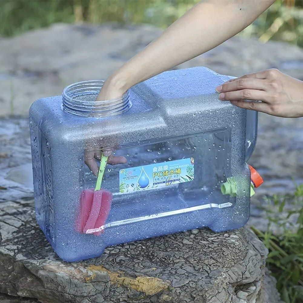Water Tank Portable Plastic Camping Water Containers Bucket,5-22L Water Container with Tap,Easy Clean BPA-Free Drink Water Carrier for Camping Outdoor,Travel,Party,Emergency (18l)