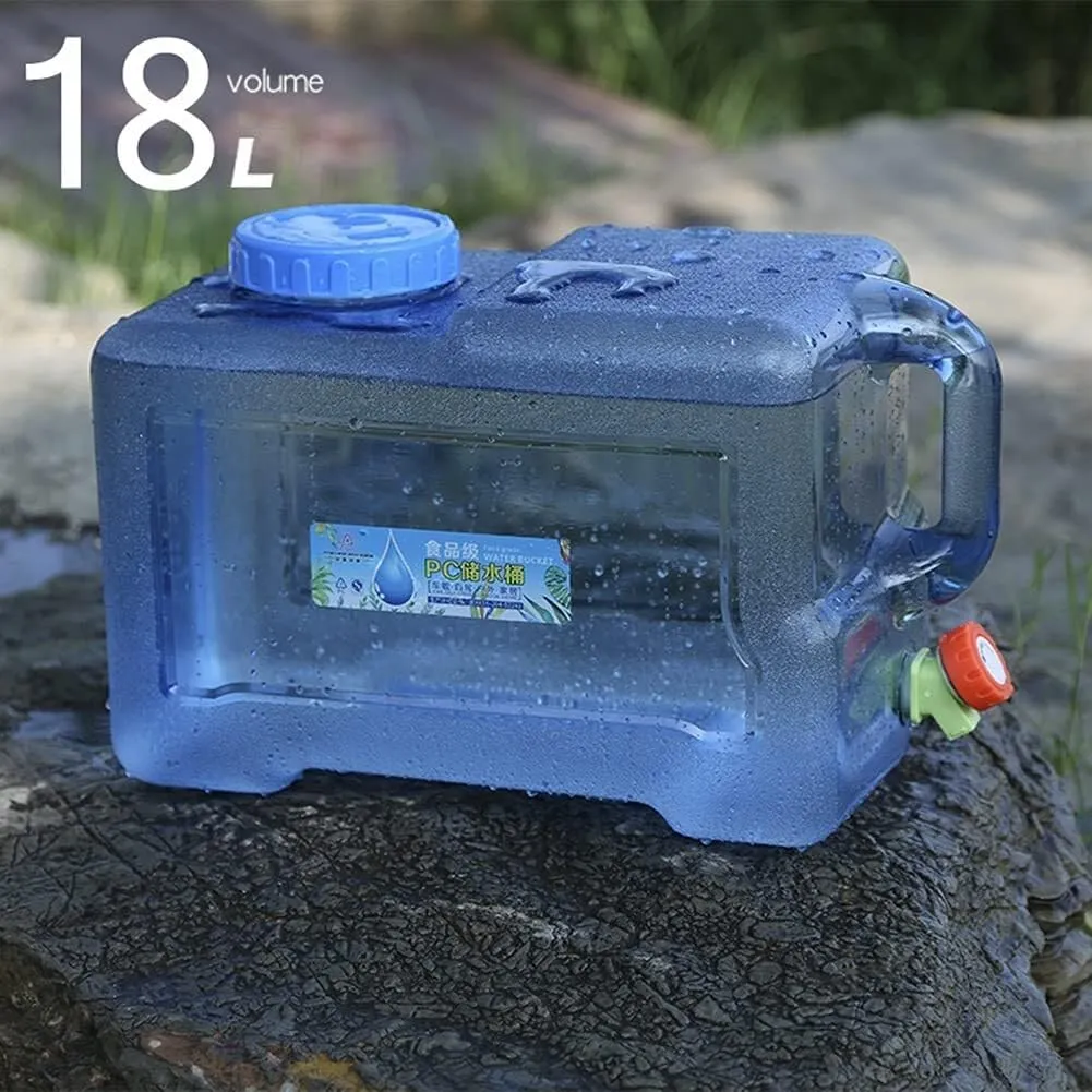 Water Tank Portable Plastic Camping Water Containers Bucket,5-22L Water Container with Tap,Easy Clean BPA-Free Drink Water Carrier for Camping Outdoor,Travel,Party,Emergency (18l)
