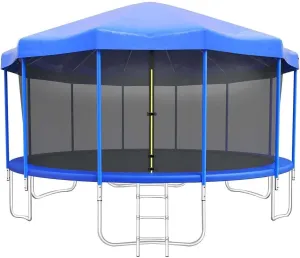 Waterproof Trampoline Cover Tent Canopy - UV-Resistant PVC for 6ft-16ft Round Trampolines, Easy to Fold, Durable Sun Protection (Trampoline Not Included)