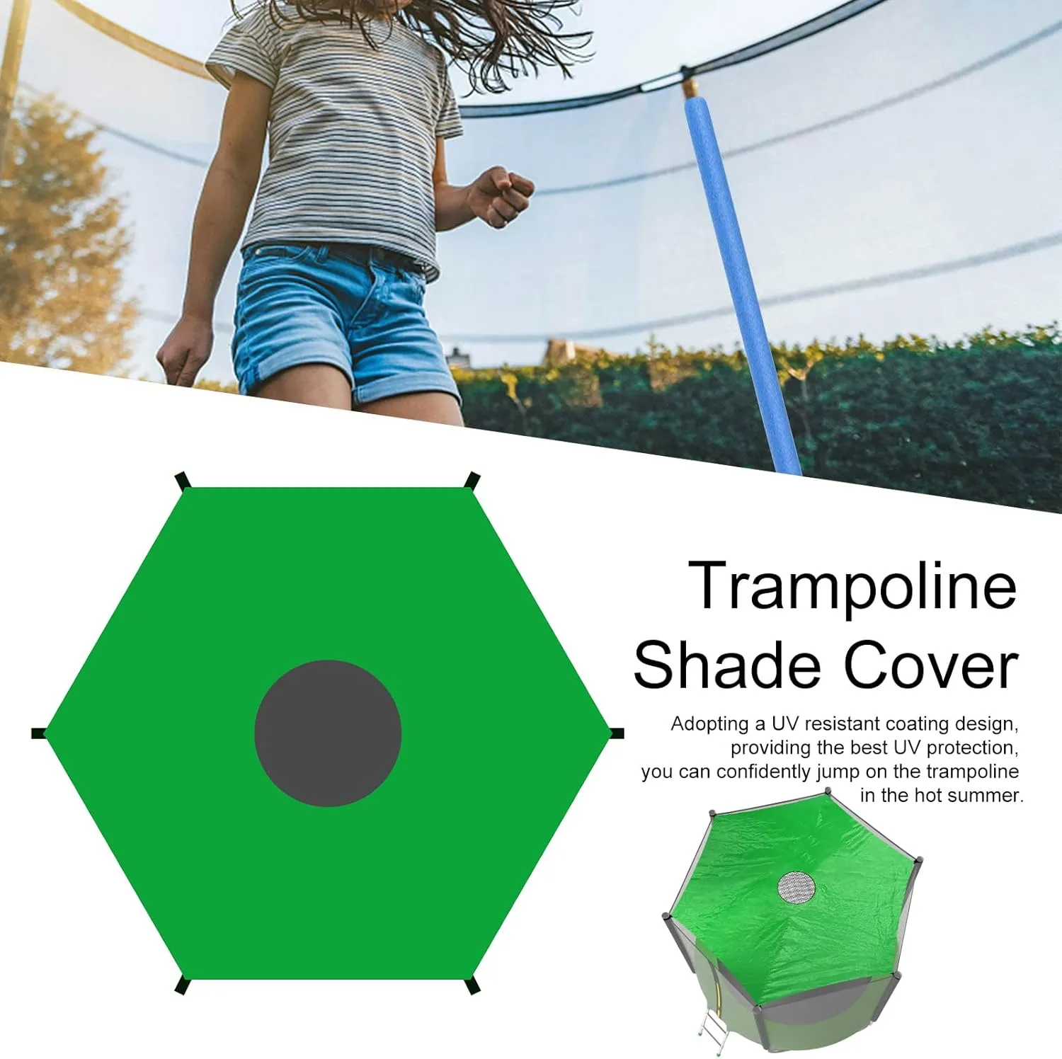 Waterproof UV Protection Trampoline Tent Cover | Weather-Resistant Sunshade With Ventilation,Soft Outdoor Sun Protection Cover, Outdoor Backyard Garden Use, All Season Protection