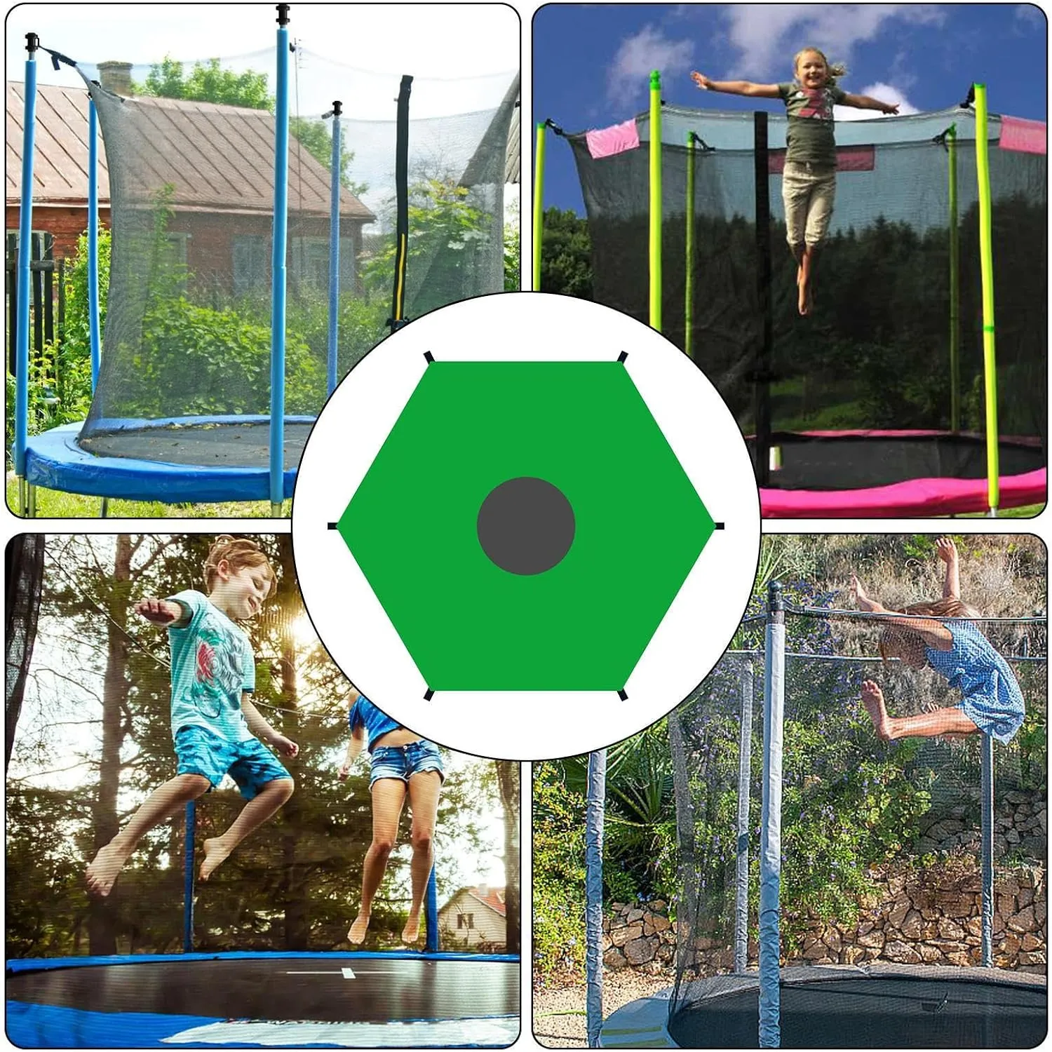 Waterproof UV Protection Trampoline Tent Cover | Weather-Resistant Sunshade With Ventilation,Soft Outdoor Sun Protection Cover, Outdoor Backyard Garden Use, All Season Protection