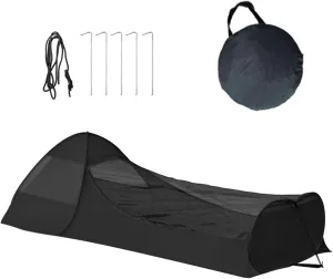 Waterproof Windproof Tent Single Person Poping Tent, Pop-up Camping Tents with Phone Holder Breathable Anti-gnats Net Lightweight, Portable Lightweight Tents Easy Setup Outdoor Hiking Black