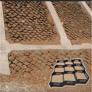 WDJBPSH 5cm Deep Embankment Protection Geocells Grid Paver, Black Honeycomb Ground Support Mesh for Ground Reinforcement/Erosion Control, Load - 800kg(1x4m)