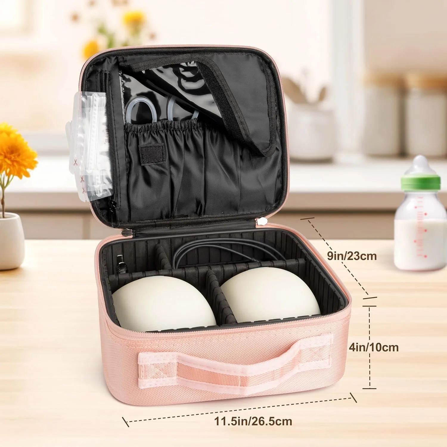 Wearable Breast Pump Bag, Hard Container Case Bag for Working Moms, Holds Pump Accessories