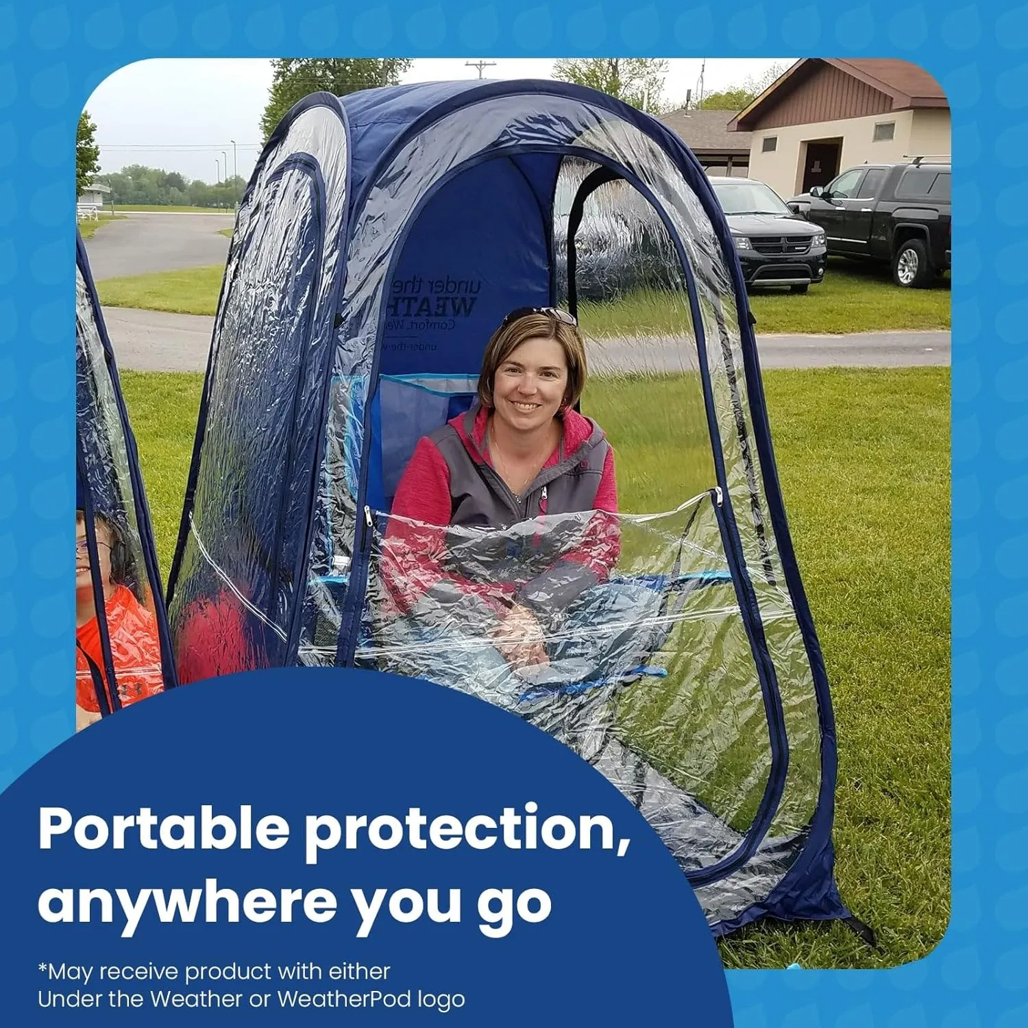 WeatherPod® OriginalPod™ Pop-Up Pod - Stay Warm, Dry, and Out of The Sun - Weather Pod for Sports, Rain, or Wind - 1 Person Pod - Sports Pod for The Sideline - Easy Set Up & Tear Down