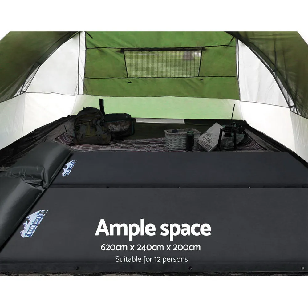 Weisshorn Family Camping Tent 12 Person Hiking Beach Tents (3 Rooms) Green-TAS_Rural