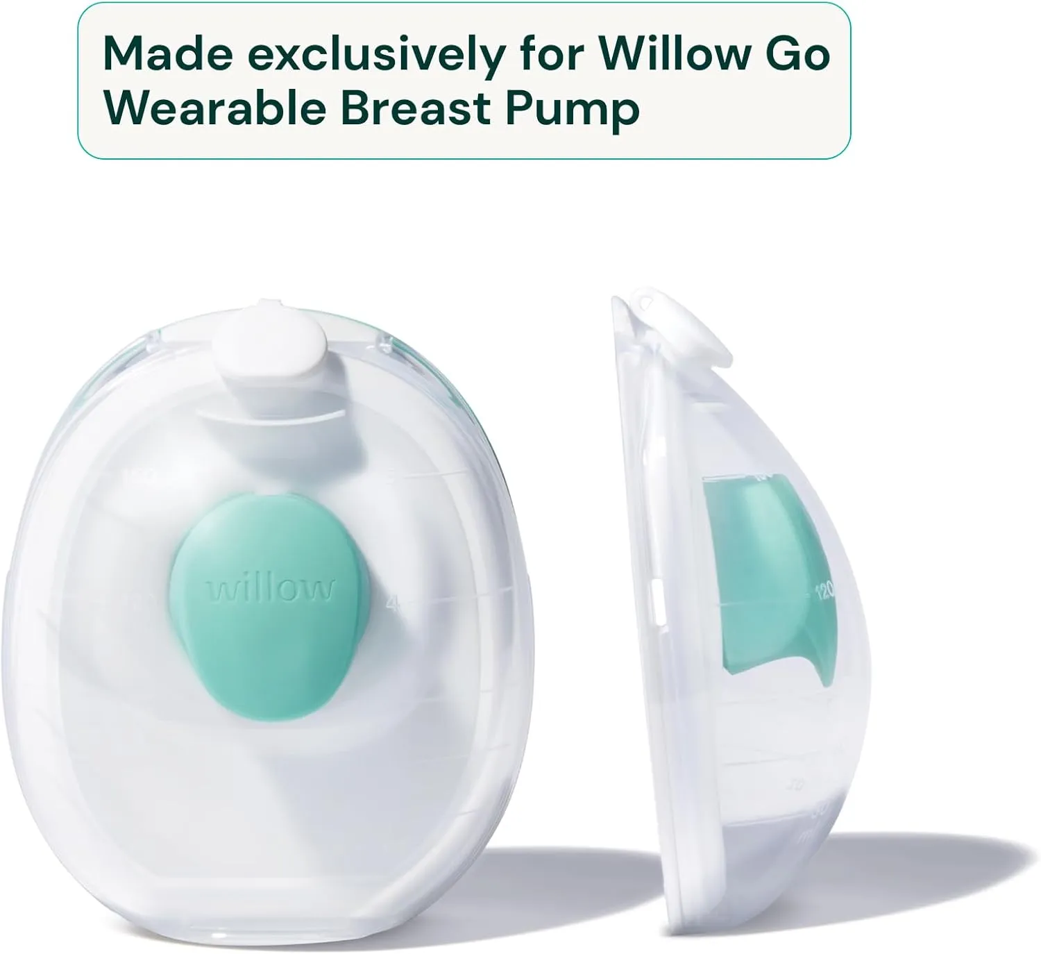 Willow Go - Hands Free Breast Pump - Wearable Breastfeeding Pump - Portable, Electric, Cordless, & 9 Levels of Hospital Grade Suction Strength - Postpartum Essentials - 5oz Reusable Milk Containers