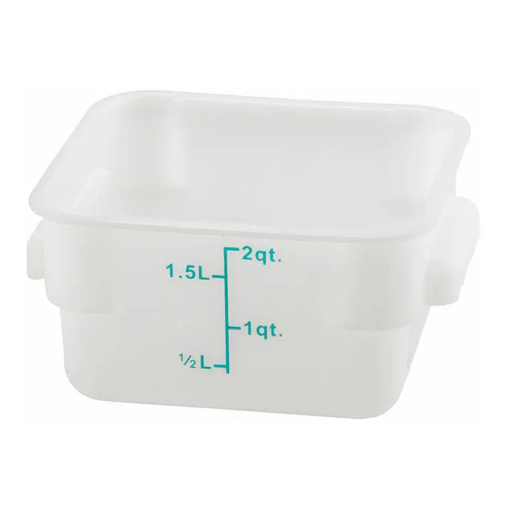 Winco Square Storage Container, White Polypropylene