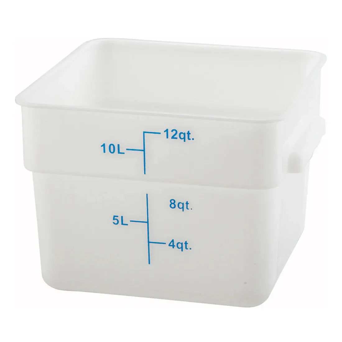 Winco Square Storage Container, White Polypropylene