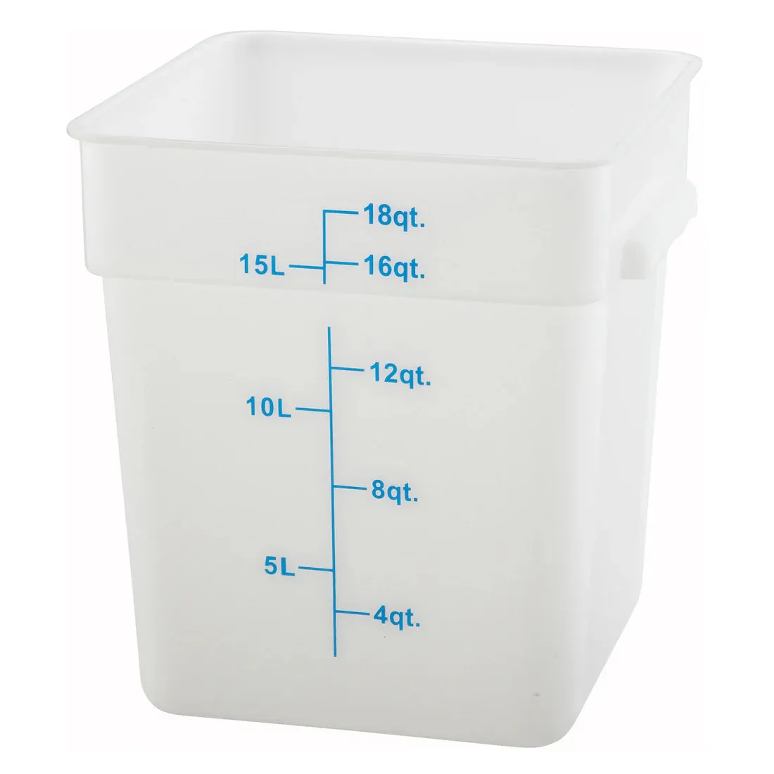 Winco Square Storage Container, White Polypropylene