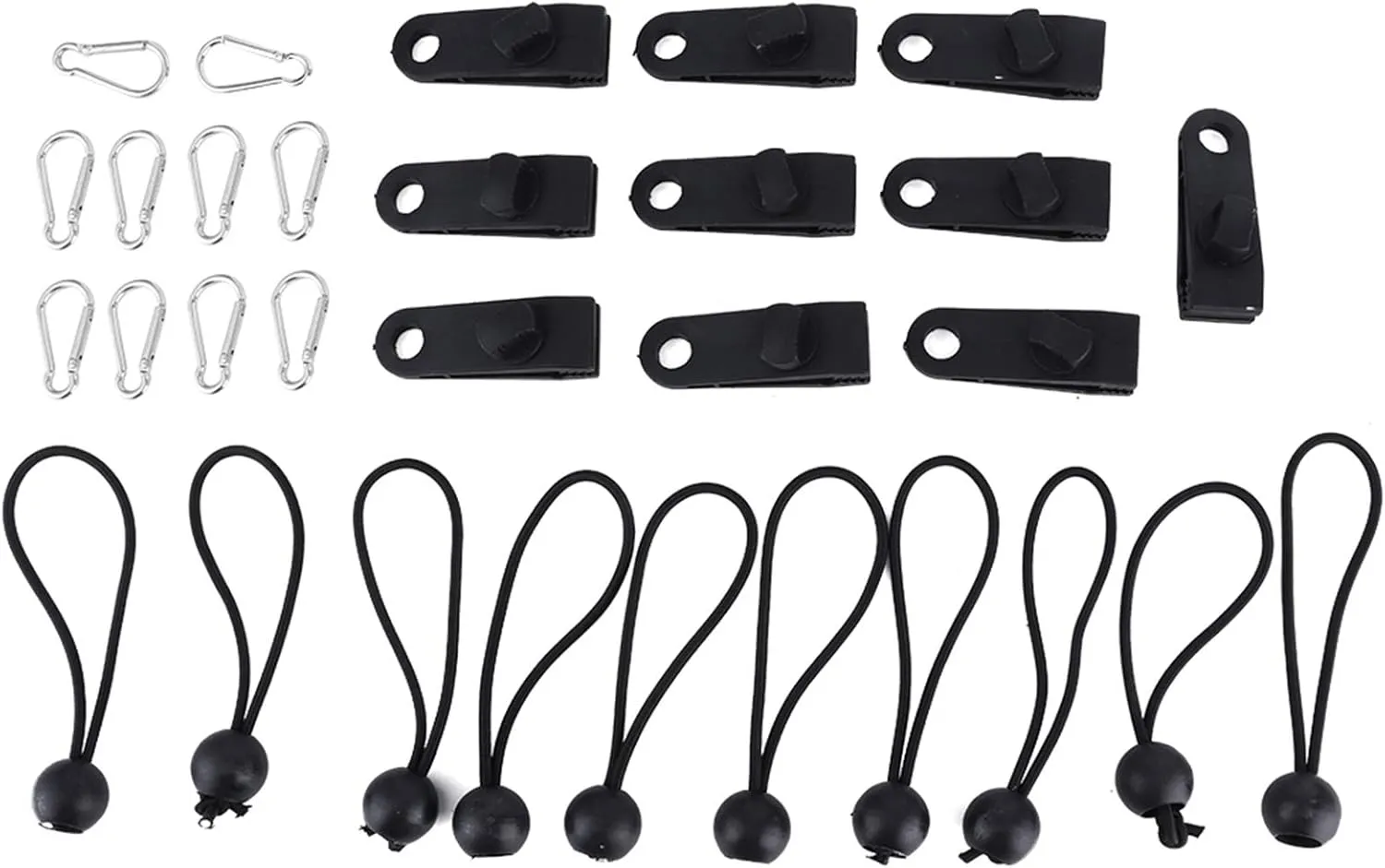 Windproof Tent Clip Buckle Ball Elastic Cords | Multi - Purpose Canopy/Awning/Tarp Clamps | Heavy - Duty Aluminum Alloy Buckles & Nylon Plastic | 10 - Pack Outdoor Accessories