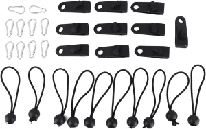 Windproof Tent Clip Buckle Ball Elastic Cords | Multi - Purpose Canopy/Awning/Tarp Clamps | Heavy - Duty Aluminum Alloy Buckles & Nylon Plastic | 10 - Pack Outdoor Accessories