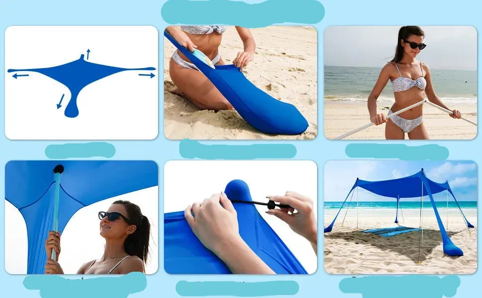 Windproof  UPF50  Beach Canopy with Tents