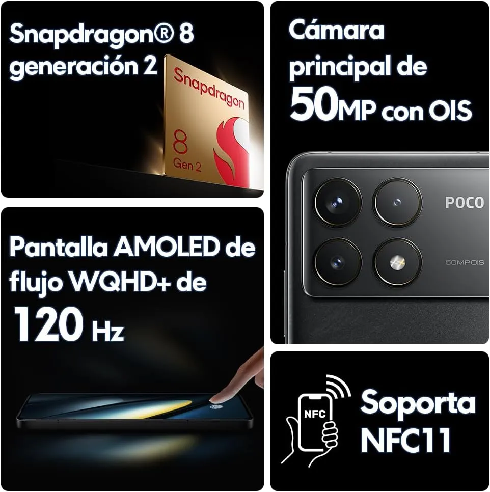 Xiaomi Poco F6 Pro 5G (512   12GB) Global Version Unlocked 6.67" 120Hz 50Mp Triple Camera (for Tmobile Mint Tello & Global) (Black)