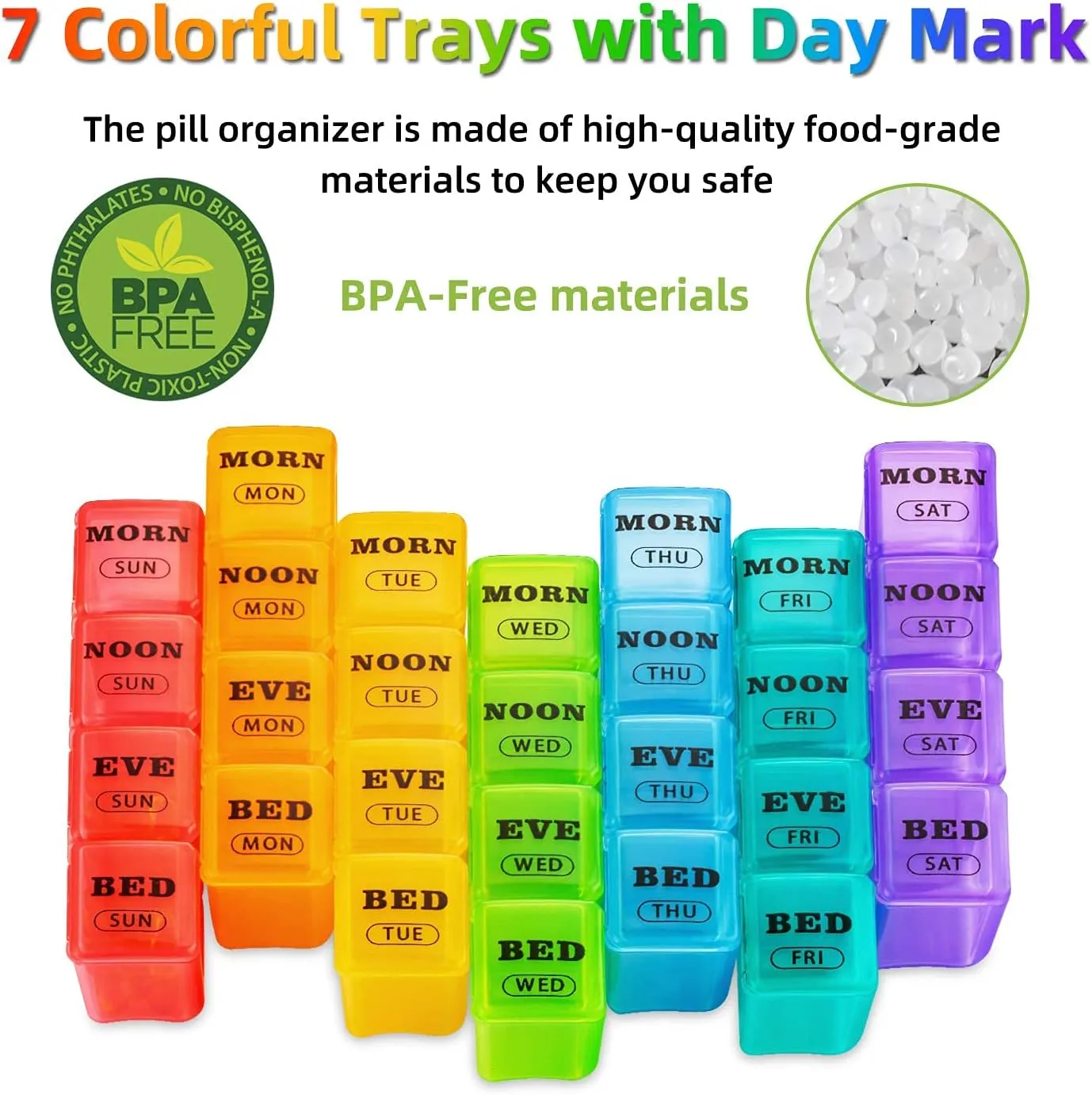 XL Large Weekly Pill Organizer 4 Times a Day, 7-Day Pill Boxes and Organizer AM PM, Big Compartments Pill Case, Monthly Medication Organizer 29 Days Dispenser for Fish Oils