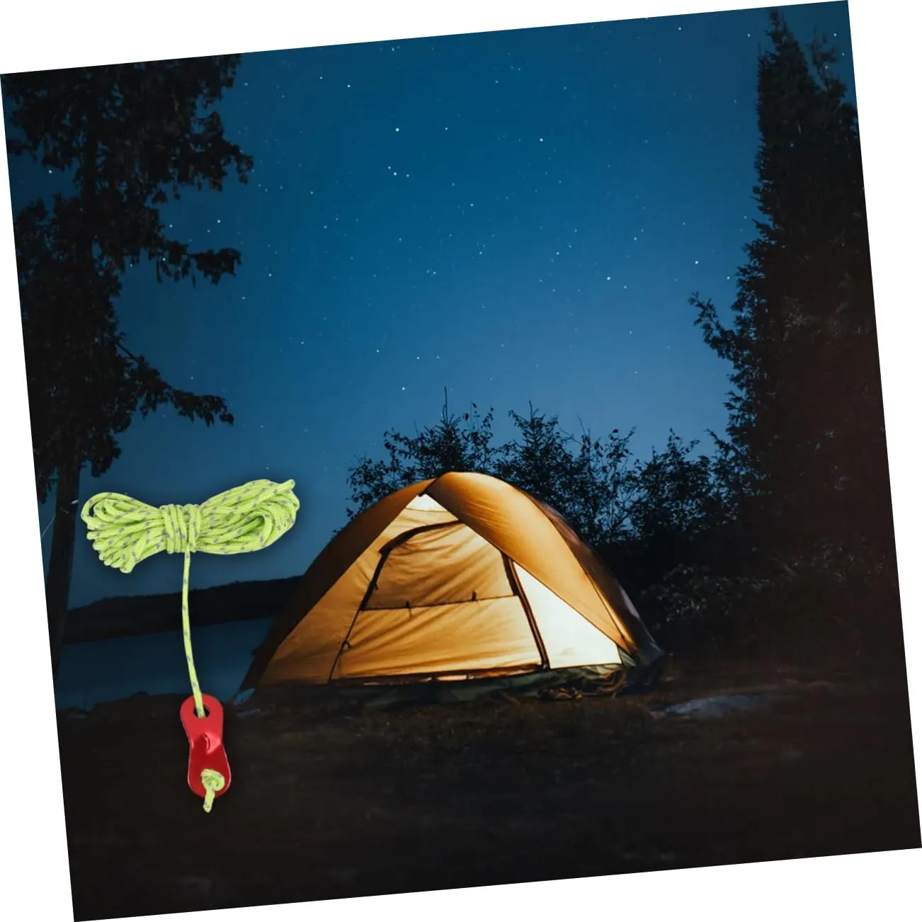 Yardwe 12 Pcs 4 Tent Canopy Pull Rope Reflective Wind Rope Camping Clothesline Nylon