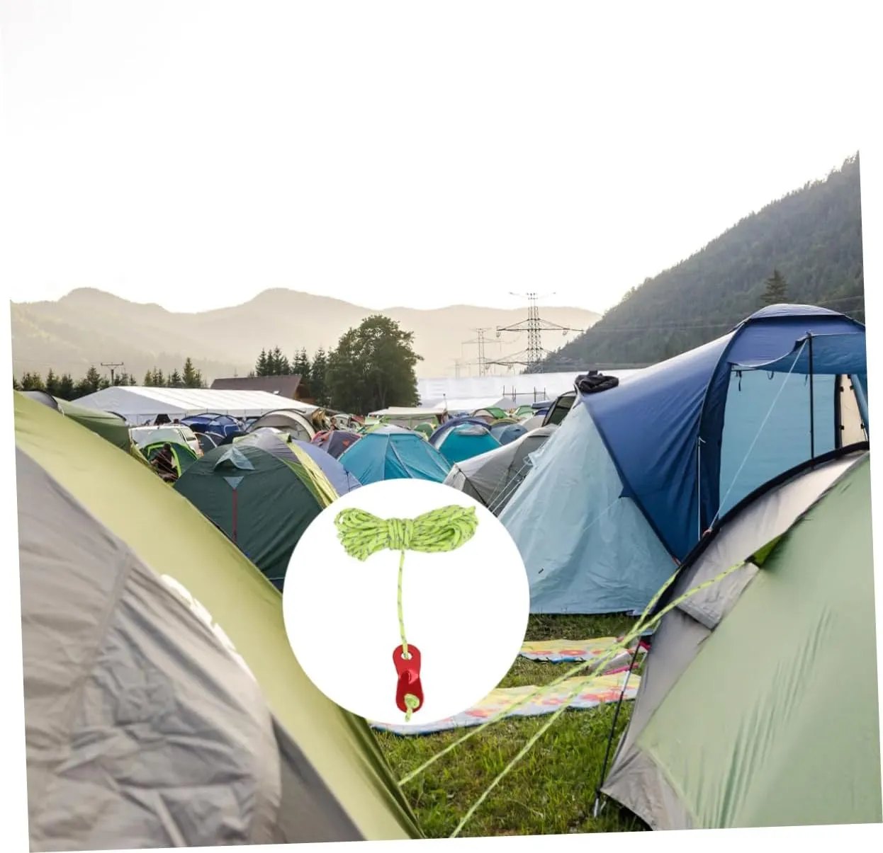 Yardwe 12 Pcs 4 Tent Canopy Pull Rope Reflective Wind Rope Camping Clothesline Nylon