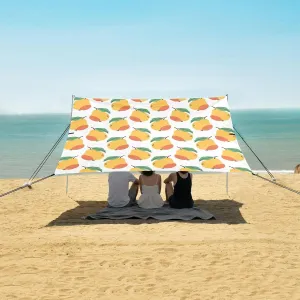 Yellow Pear Beach Canopy Tent Anti-UV & Wind Resistant, Camping Sun Shelter Easy Setup Portable,Outdoor Shade Tents with Sandbags,Sand Shovels,Ground Pegs & Stability Poles
