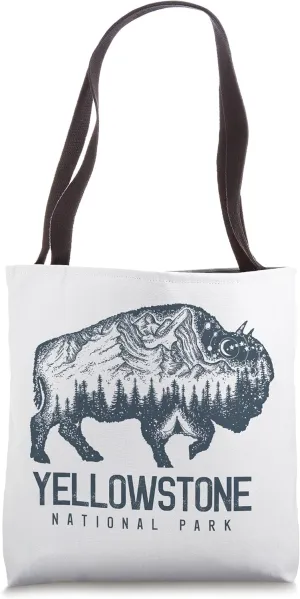 Yellowstone National Park Vintage Buffalo Bison Gift Tee Tote Bag