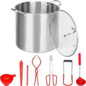 yeshine 21.5 Quart Canning Pot with Lid, Large Water Bath Canning Pot Set with Full Canning Tools Set, Stainless Steel Canner Supplies Starter Kit for Beginners for Home, Kitchen (Red)
