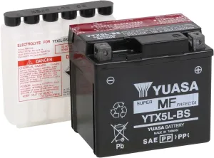 Yuasa YUAM32X5B YTX5L-BS Maintenance Free AGM Battery with Acid pack