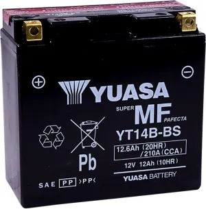 Yuasa YUAM624B4 YT14B-BS Maintenance Free AGM Battery with Acid pack