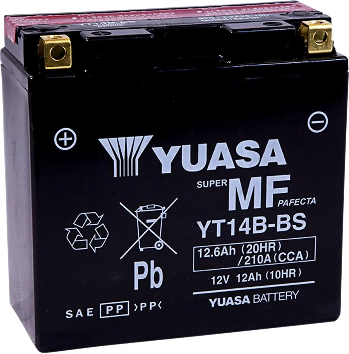 Yuasa YUAM624B4 YT14B-BS Maintenance Free AGM Battery with Acid pack