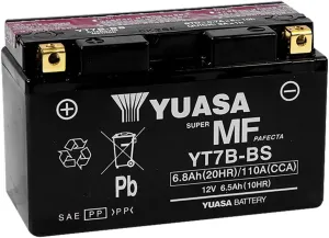 Yuasa YUAM62T7B YT7B-BS Maintenance Free AGM Battery with Acid pack