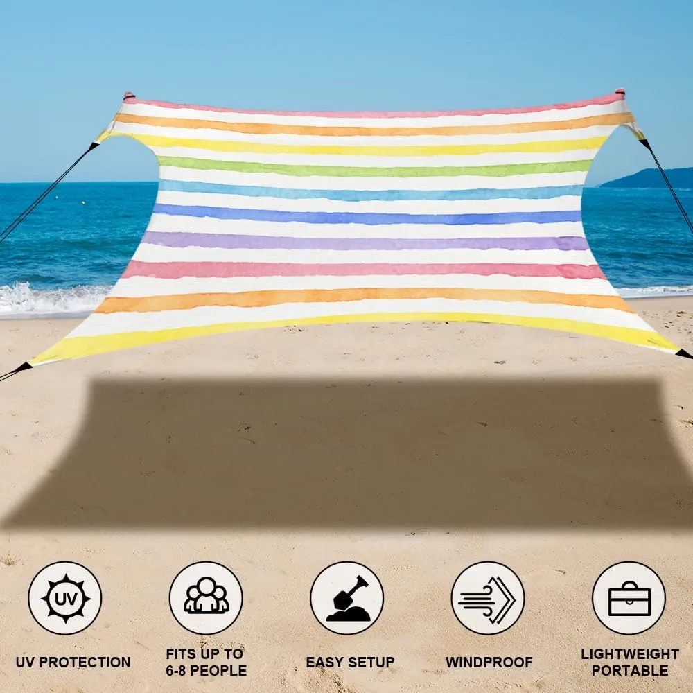 YUKIHOME Beach Tent Sun Shade Canopy Tent, UPF 50  Camping Beach Sun Shelter 7 x 7ft 2 Pole, Lightweight, Easy Set Up and Carry