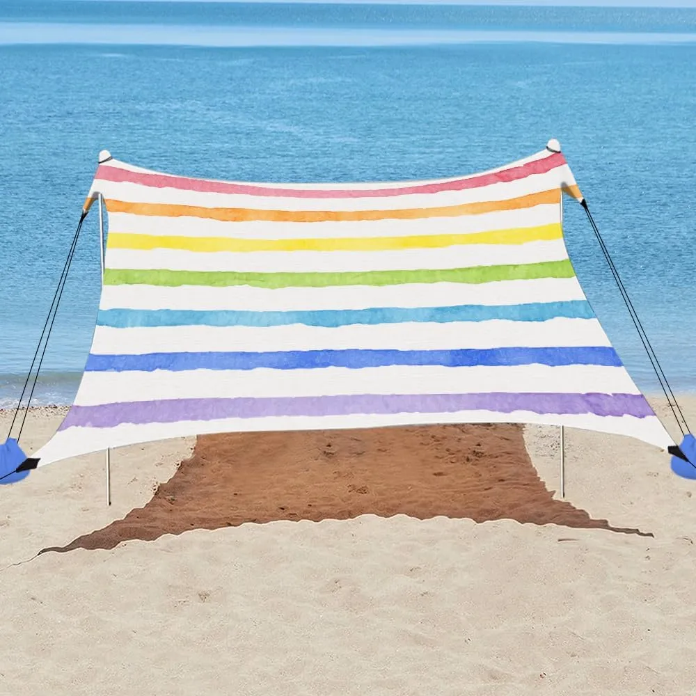 YUKIHOME Beach Tent Sun Shade Canopy Tent, UPF 50  Camping Beach Sun Shelter 7 x 7ft 2 Pole, Lightweight, Easy Set Up and Carry